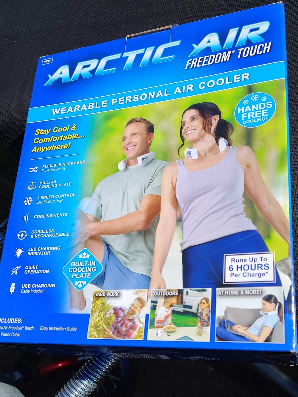 Arctic Air Freedom Touch Wearable Personal Air Cooler - White. New In Blue Box.